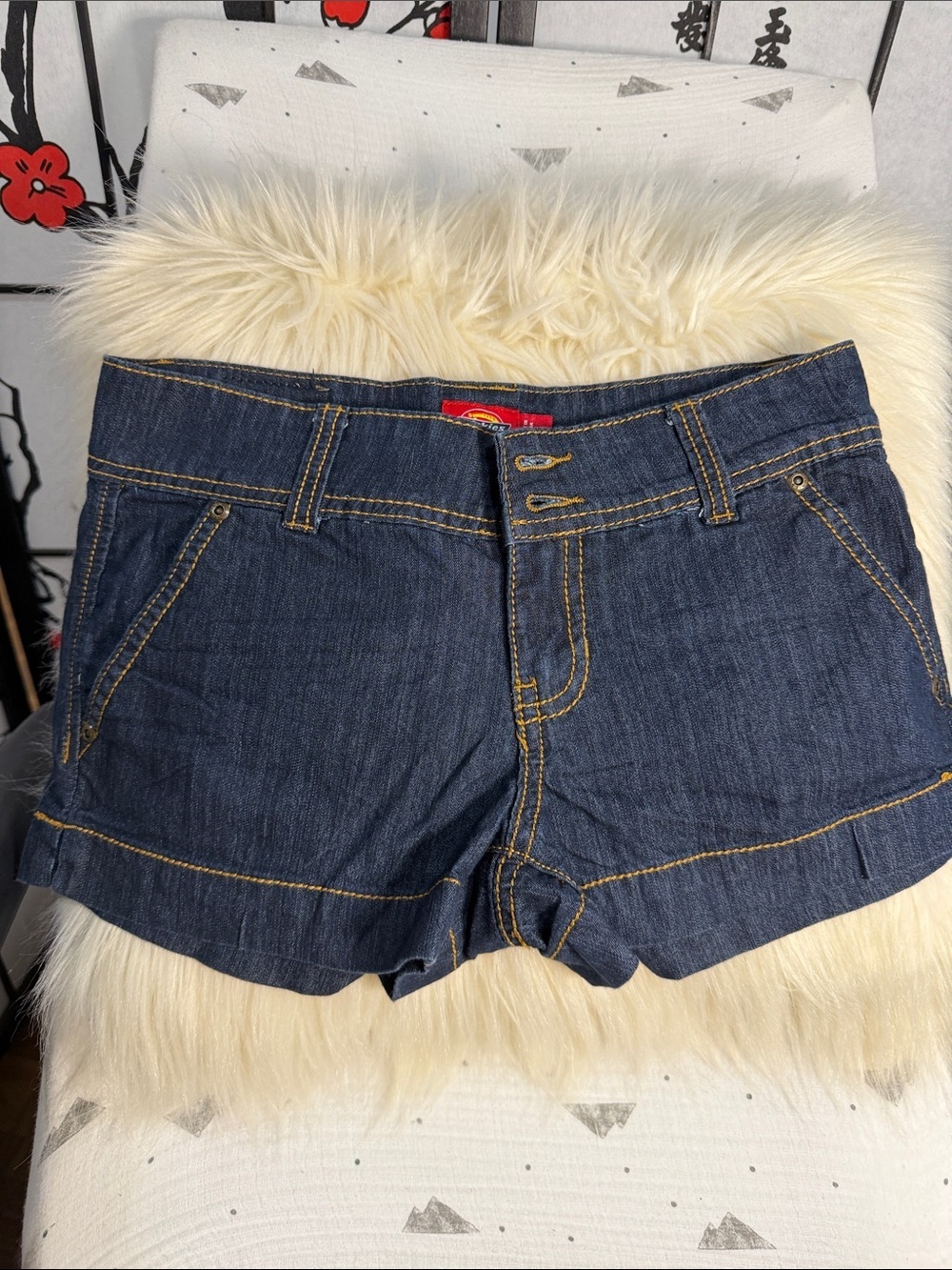 Dickies Dark Blue Denim Women's Jean Shorts